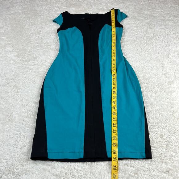 Dresscode LA Teal and black sheath wiggle dress, size medium - Picture 4 of 9